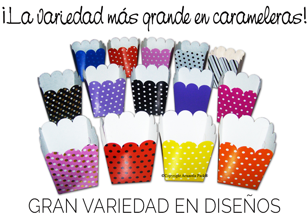 Carameleras/papas. Tamaño: Chicas. Combinalos con nuestros productos para cumples